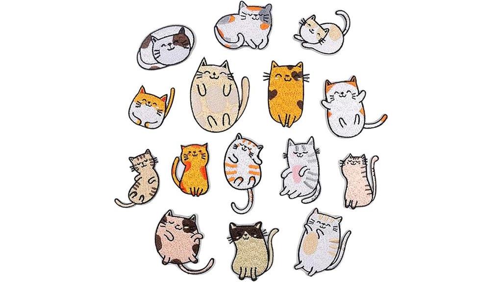 cat themed diy embroidery patches