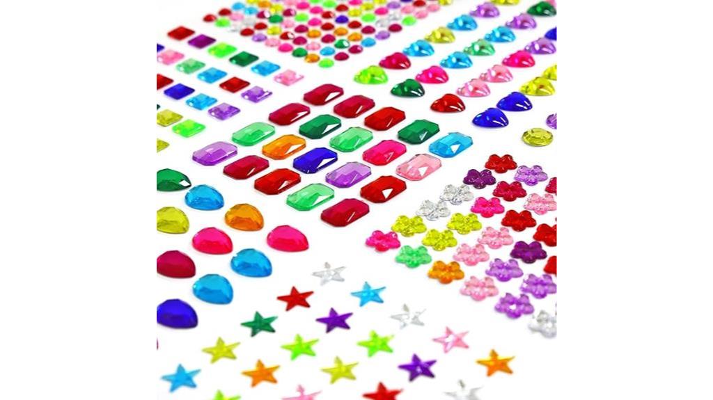 colorful gem stickers for parties