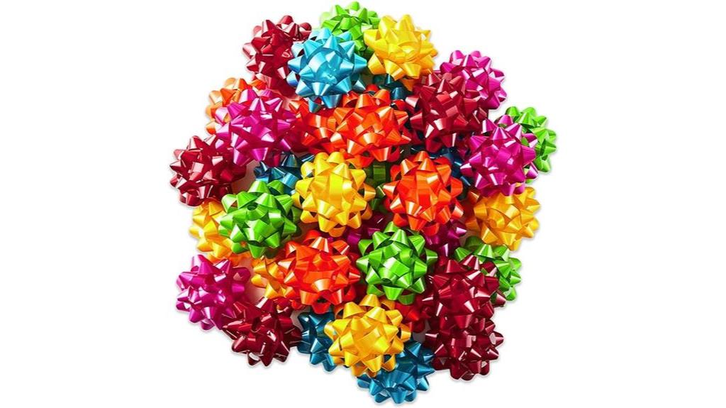 colorful gift bow set