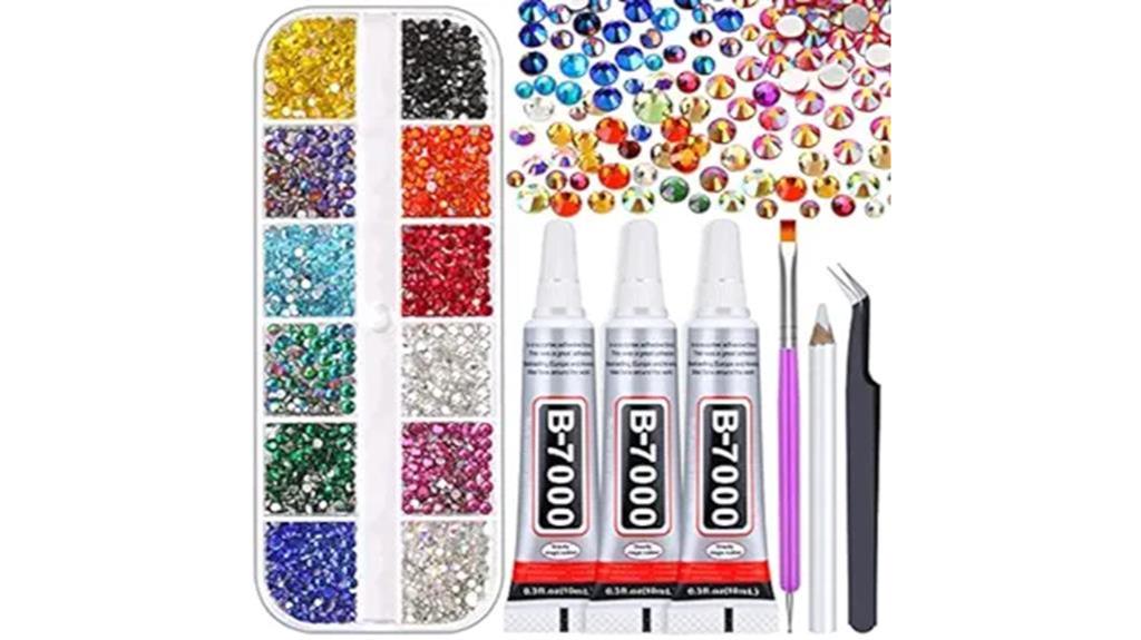 craft rhinestones with adhesive