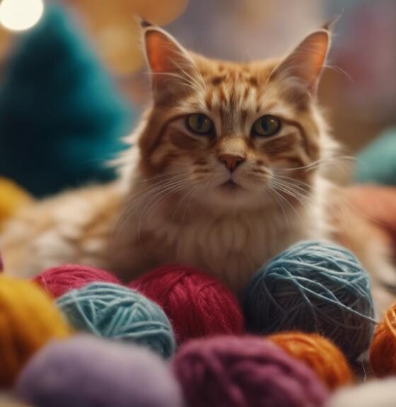 knitting with cat hair