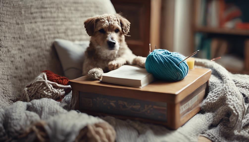 knitting with dog hair