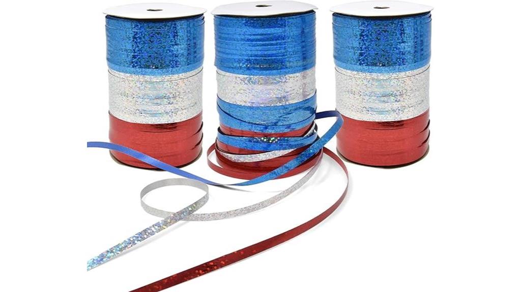 patriotic metallic ribbon pack