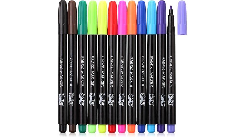 permanent fabric markers set