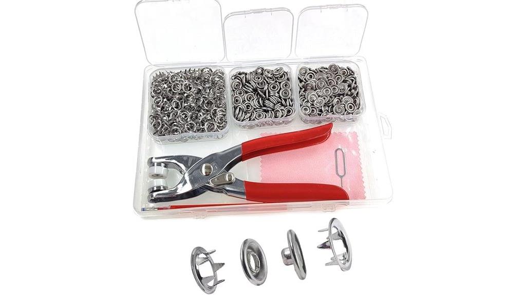 200 piece snap fastener kit
