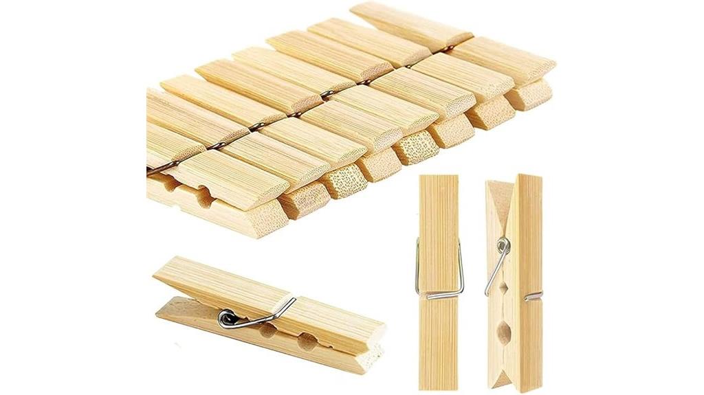 24 piece bamboo clothespins