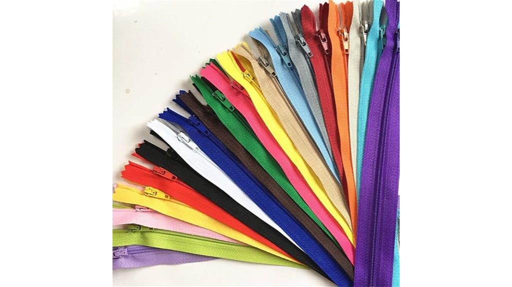 50 piece colorful nylon zippers