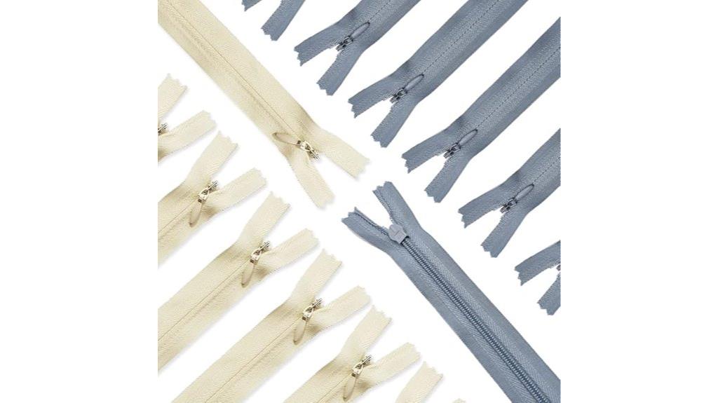 50pcs beige grey zippers