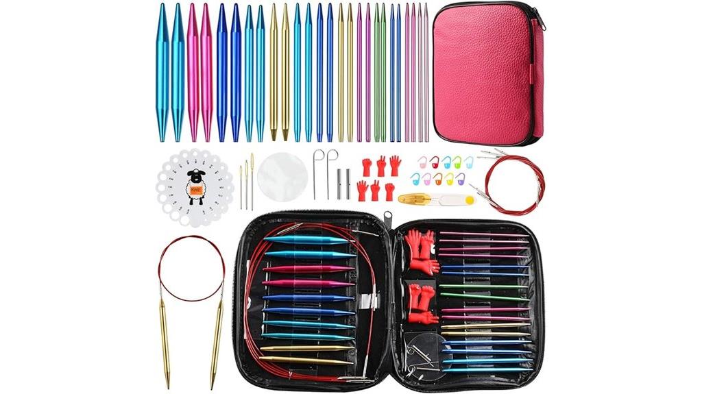 57 piece aluminum knitting set