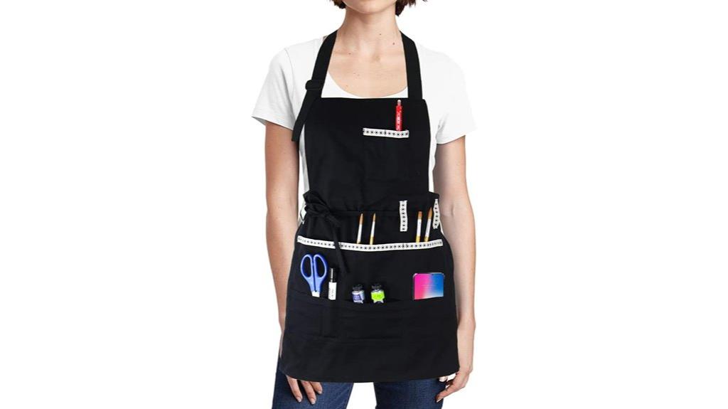 adjustable artist apron pockets