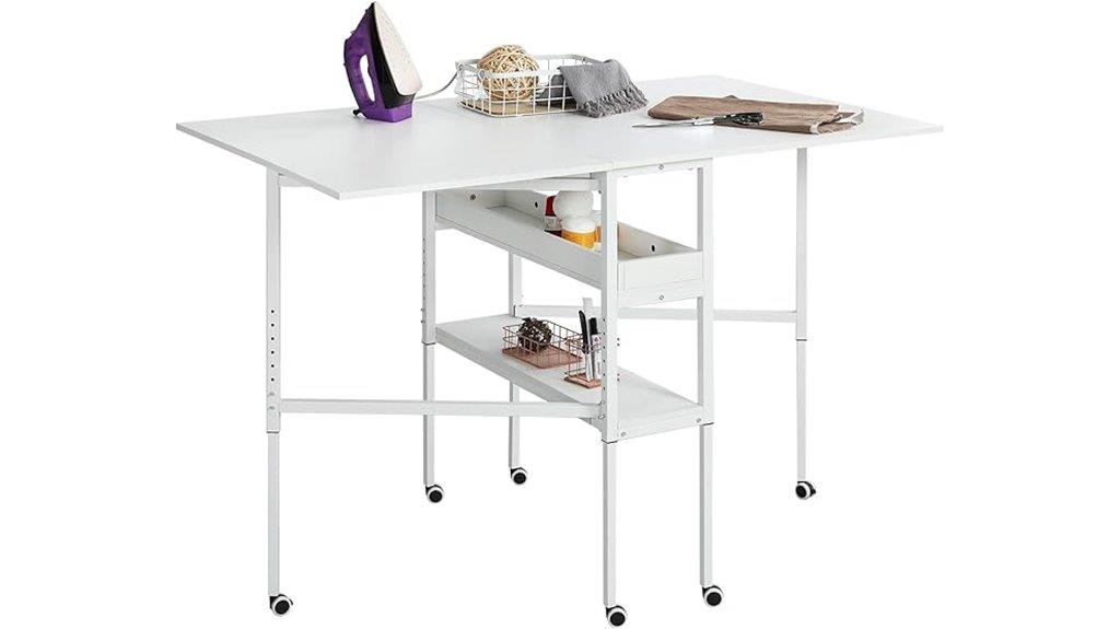 adjustable craft table with storage
