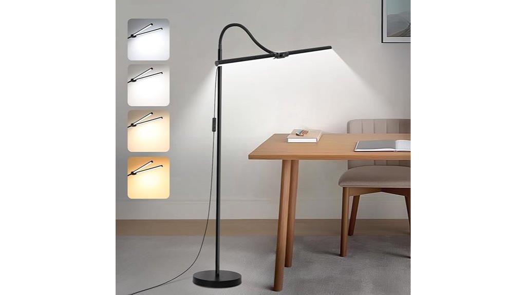 adjustable double head floor lamp