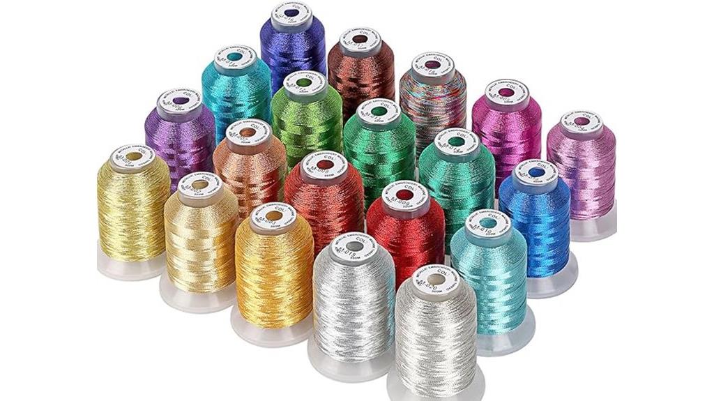 assorted metallic embroidery threads