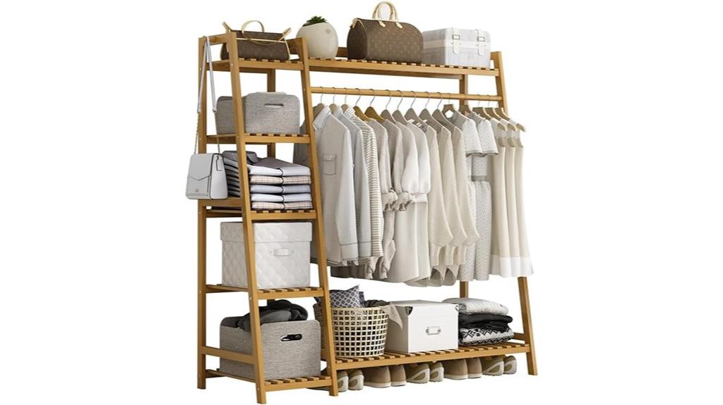 bamboo 7 tier garment rack