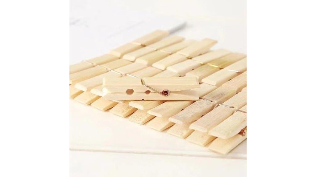 bamboo clothespins with springs