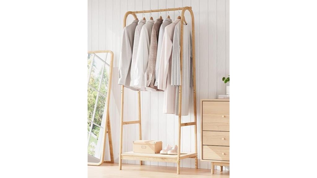 bamboo clothing storage rack