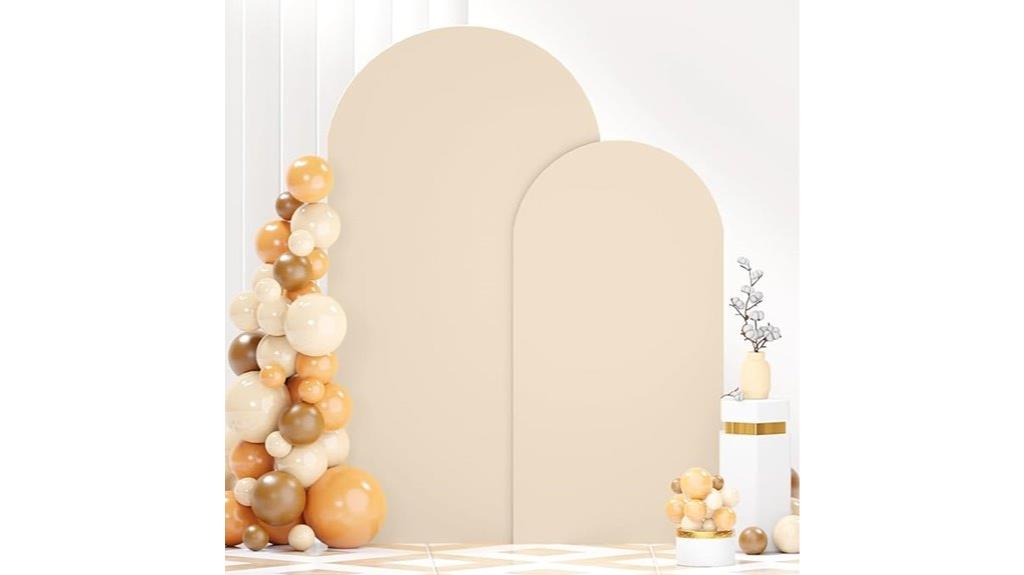 beige spandex arch covers