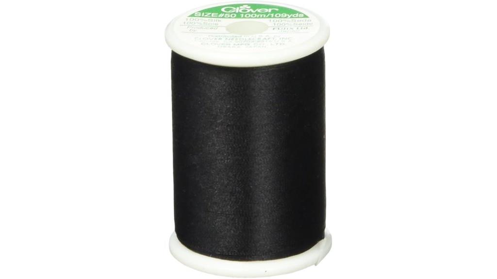 black 50 wt silk thread