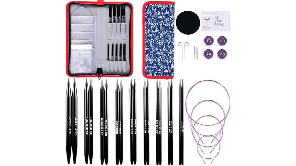 black circular knitting needles