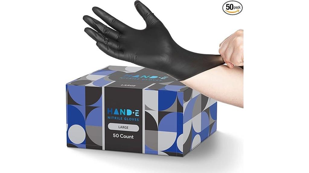 black nitrile disposable gloves