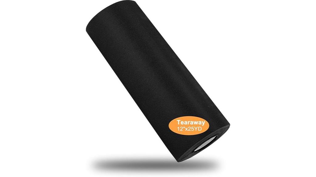 black tear away stabilizer