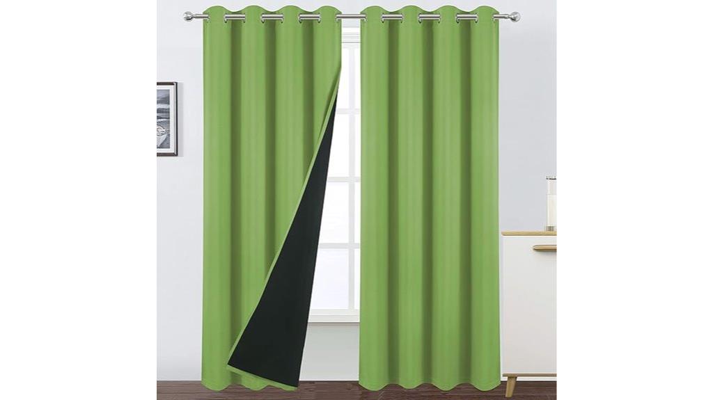 blackout green curtain set
