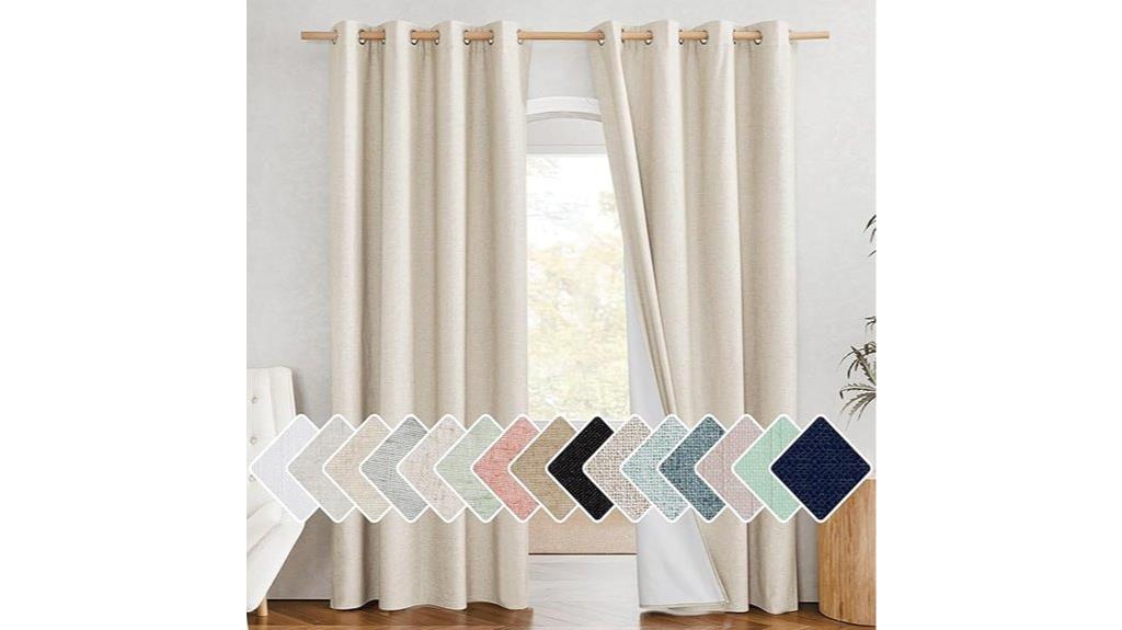 blackout linen curtain set