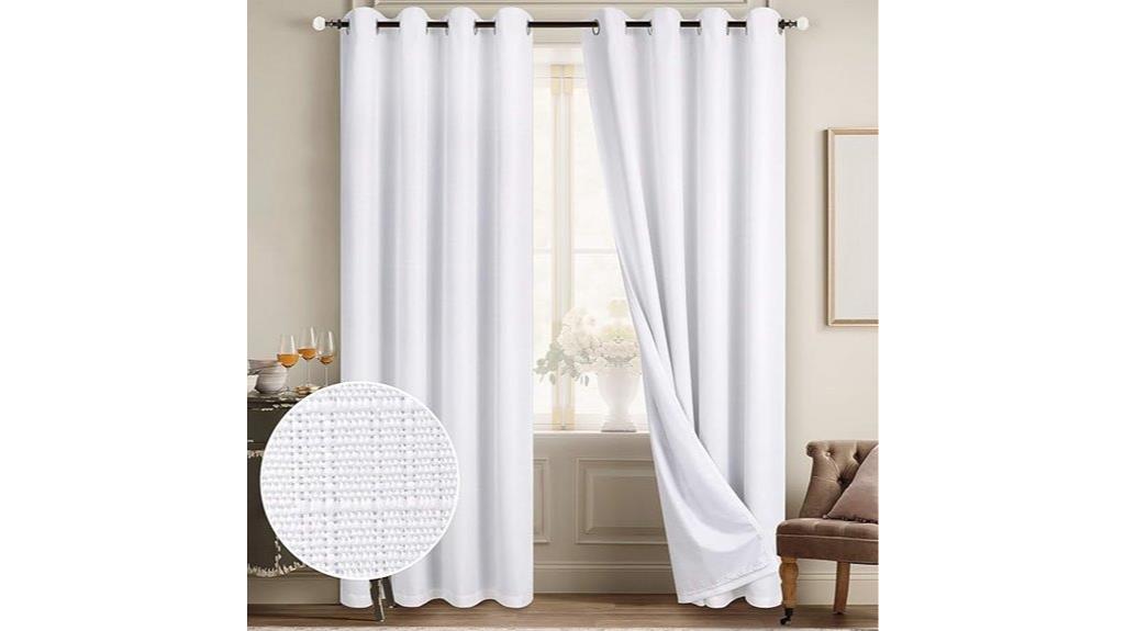 blackout white linen curtains
