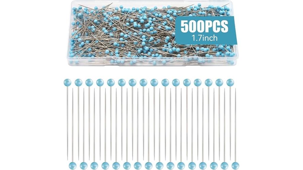 blue glass head pins