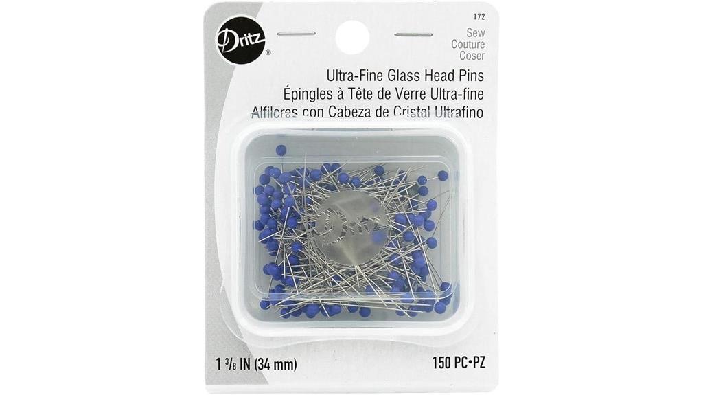 blue ultra fine glass head pins