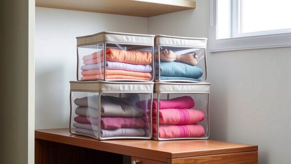 clear storage bins with lids