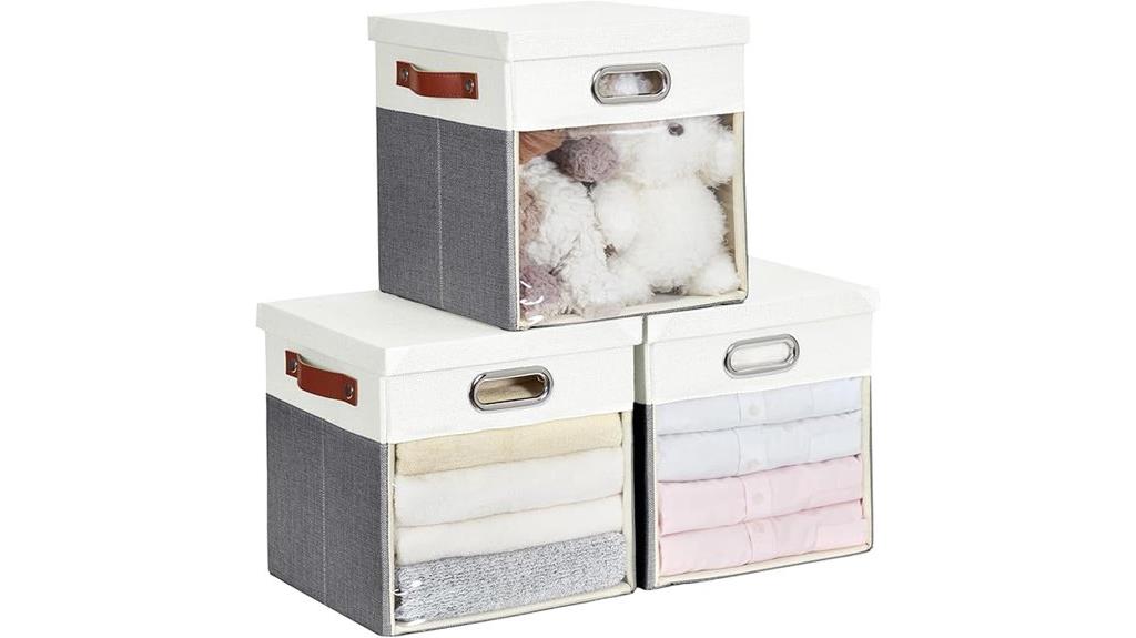 clear window fabric storage cubes