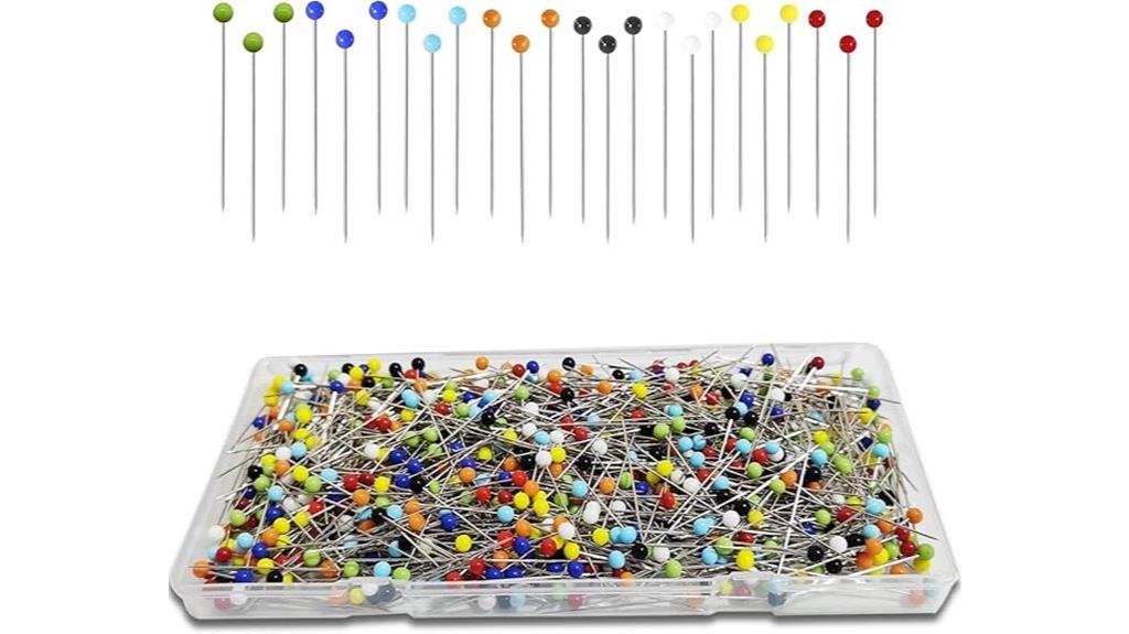 colored glass head pins