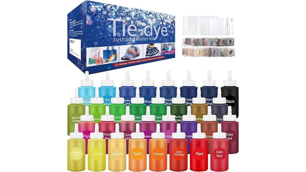 colorful fabric dye kit