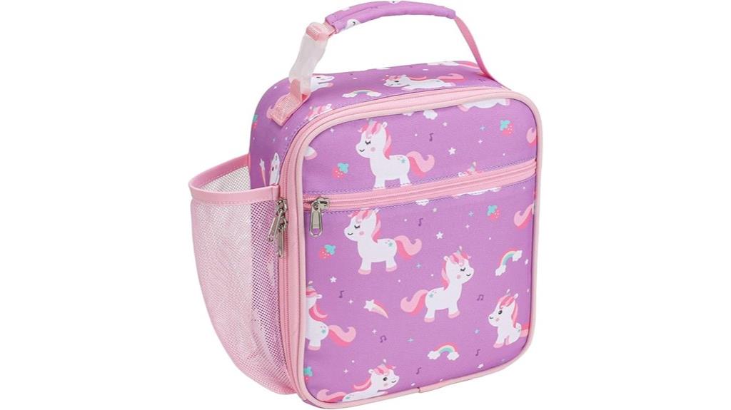 colorful girls lunch bag