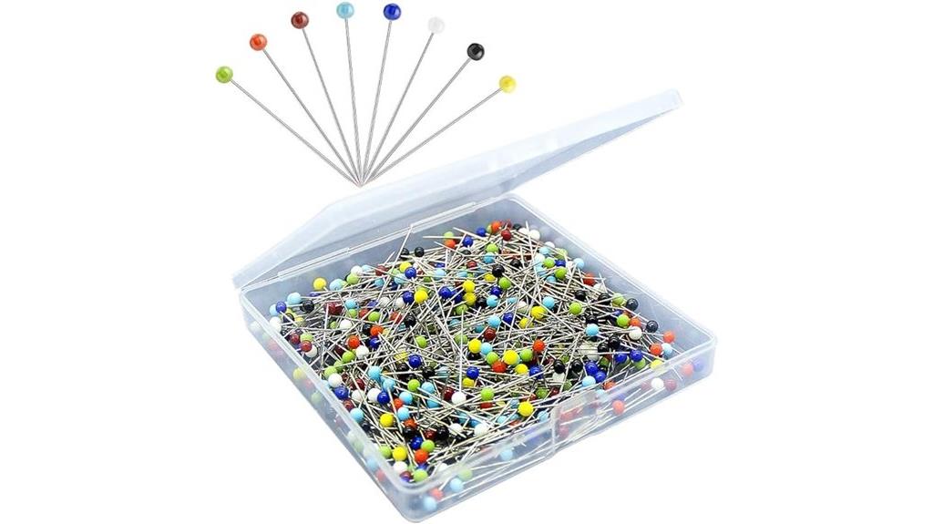 colorful glass head pins