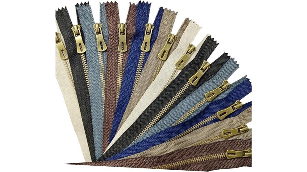 colorful metal zippers assorted