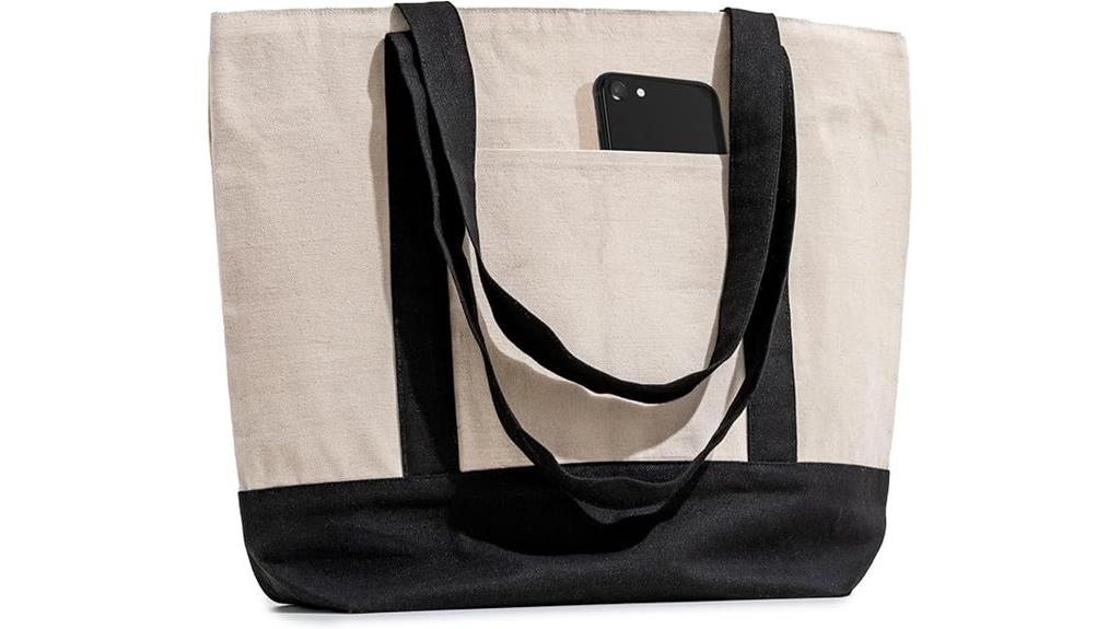 cotton tote with zipper