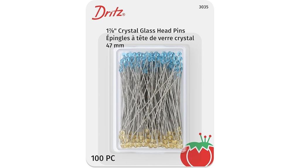 crystal glass head pins