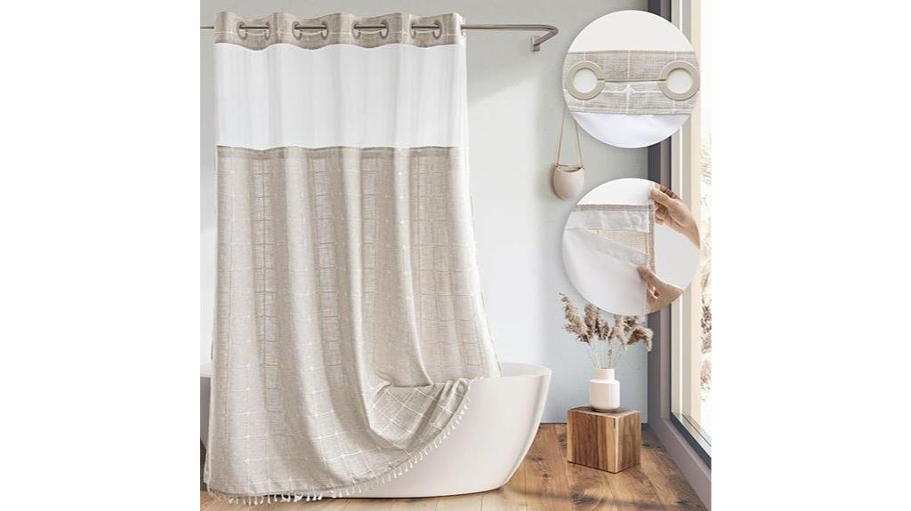 farmhouse linen shower curtain