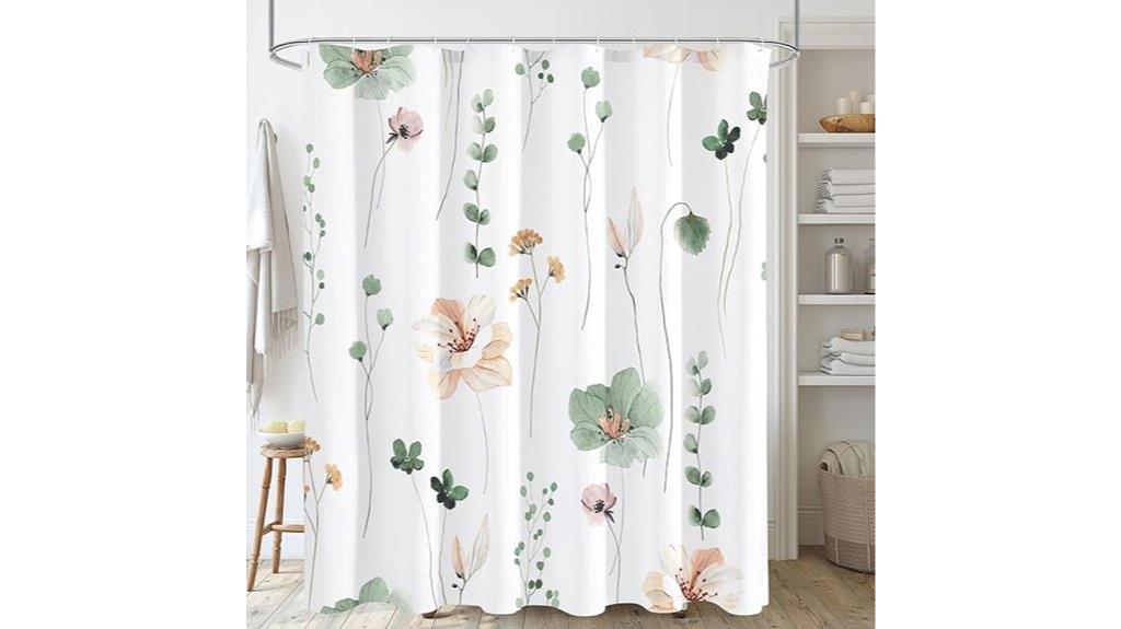 floral waterproof shower curtain