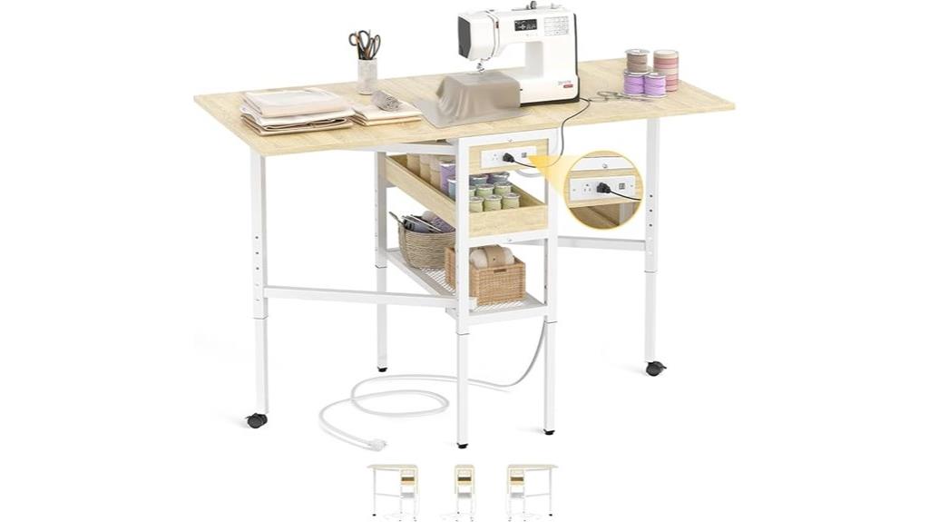 folding sewing cutting table