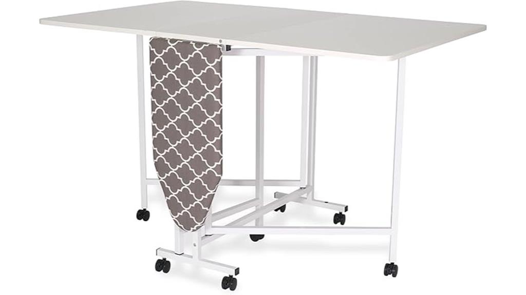 folding sewing table with ironing