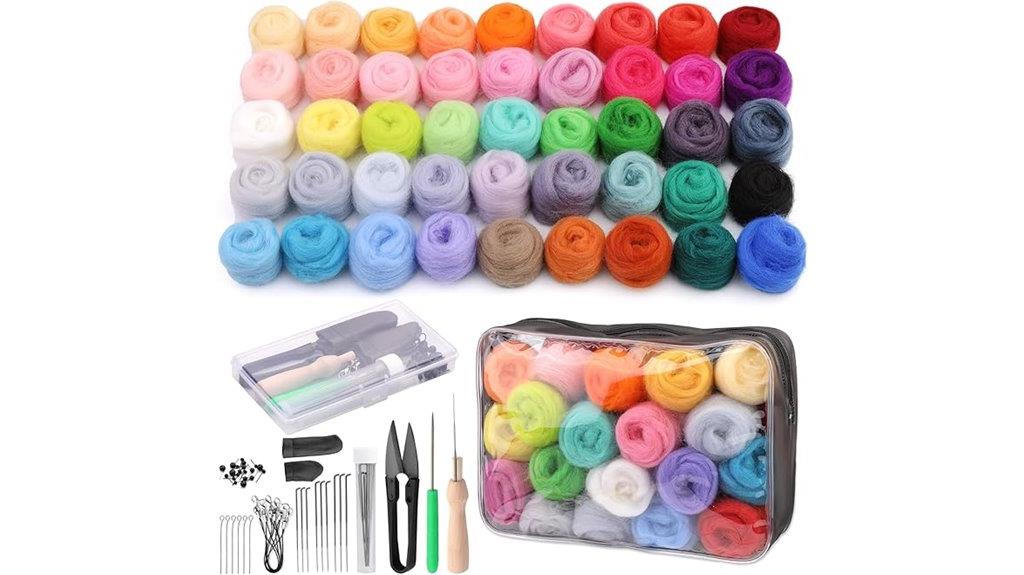 forty five color needle felting