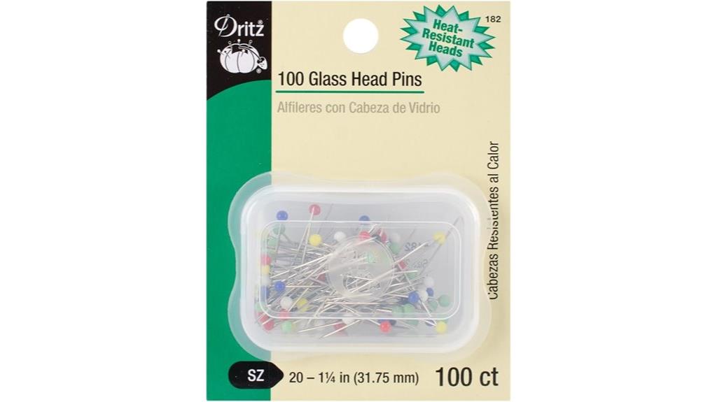 glass head pins 100 count