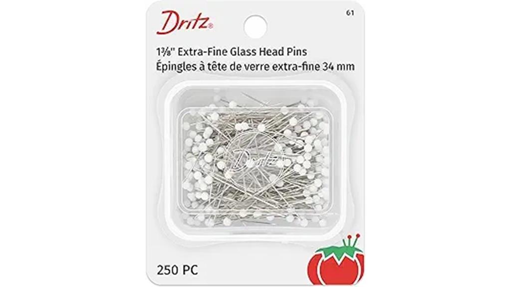 glass head sewing pins