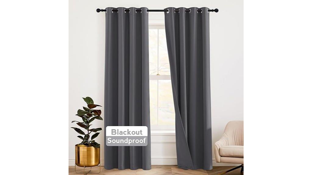 gray 84 inch soundproof curtains