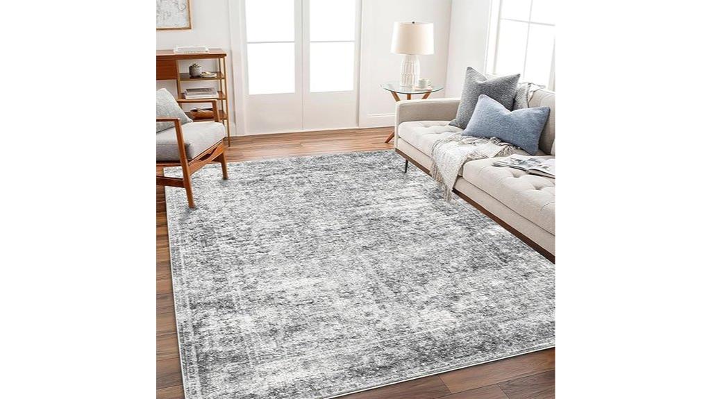 gray vintage floral rug