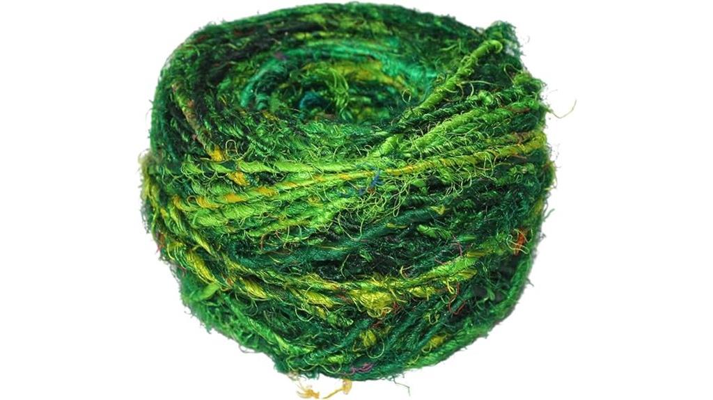 green recycled sari yarn