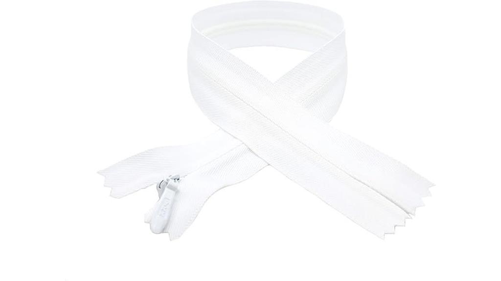 heavy white bridal zipper